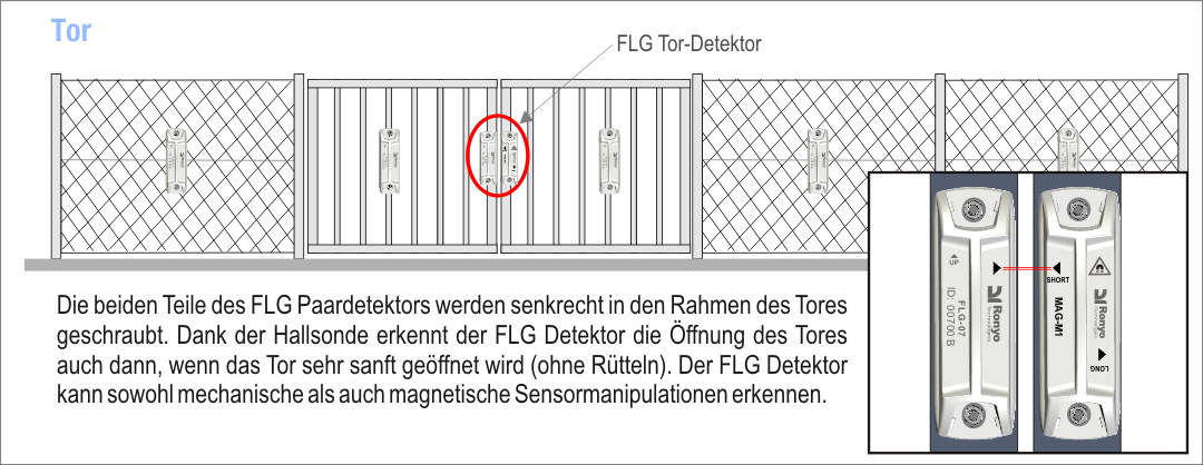 Abb. 5 - Platzierung des FLG-Detektors am Tor