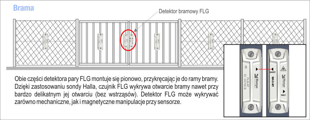 Rys. 5 - Umiejscowienie detektora FLG na bramie