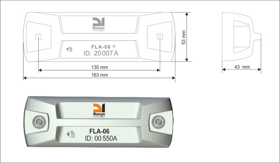 fig. 1 - FLA-06 detector construction dimensions